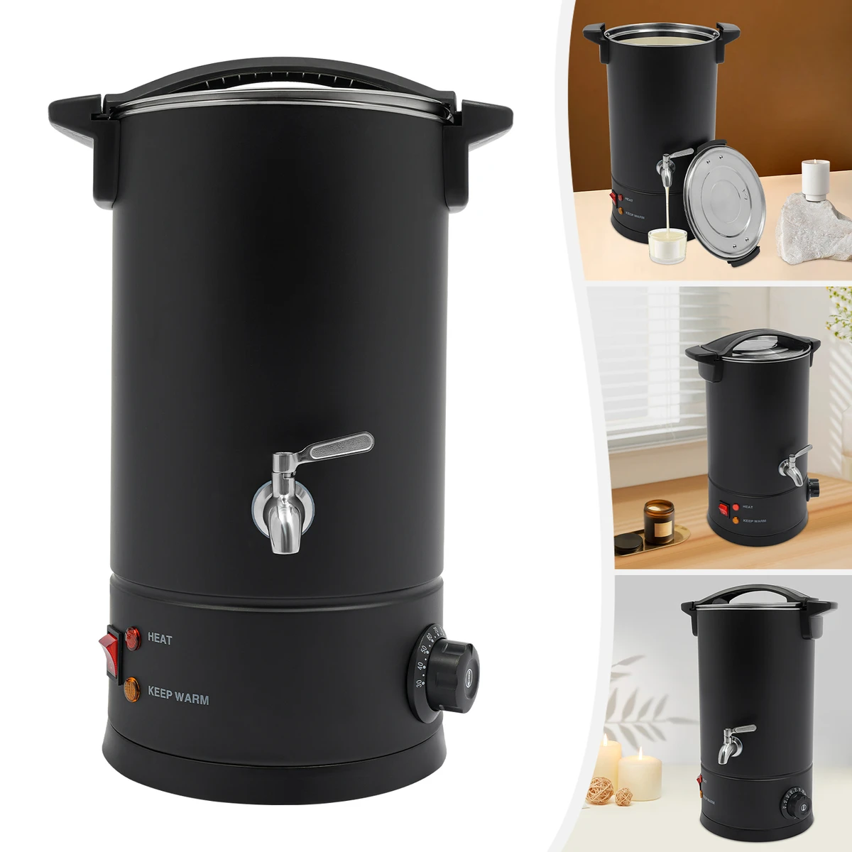 Chauffe-cire professionnel 8/10/12 L en inox – 1200 W