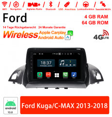 9 inch Android 13.0 Car Radio / Multimedia 4GB RAM 64GB ROM For Ford Kuga/C-MAX 2013-2018 With WiFi NAVI Bluetooth USB