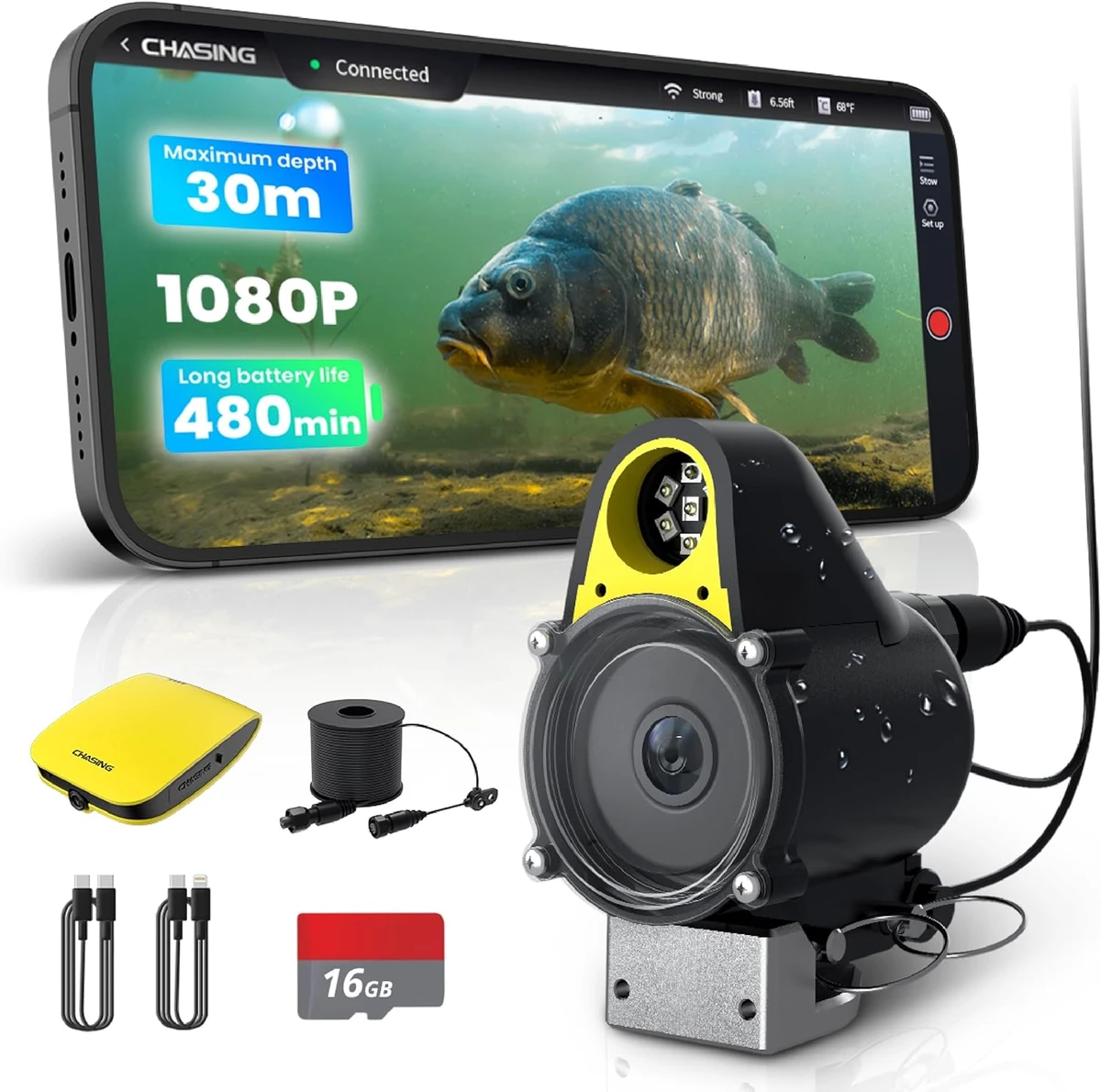 Kit caméra de pêche sous-marine Chasing Canfish CF1 Full HD 1080P