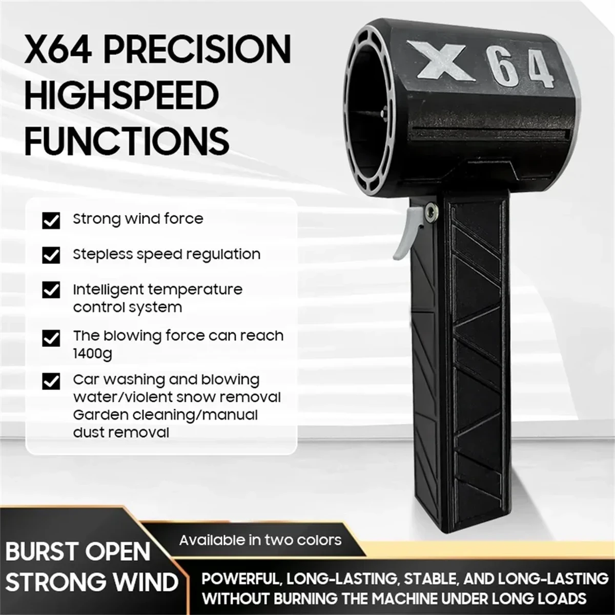 Souffleur Turbo 11 pales brushless 8000 mAh pour poussière & auto