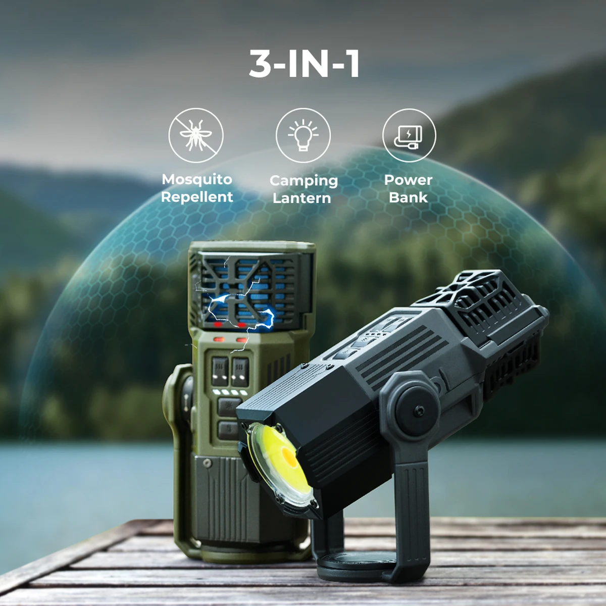 FLEXTAIL EVO REPELLER – Répulsif moustiques & lanterne camping 3000LM avec power bank