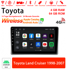 9 inch Android 13.0 car radio / multimedia 4GB RAM 64GB ROM for Toyota Land Cruiser 1998-2007