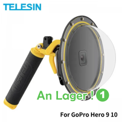TELESIN 6'' Dome Port 30M Wasserdichte Gehäuse Fall Mit Schwimm Griff Trigger Für GoPro Hero 9 10 Schwarz Unterwasser Abdeckung