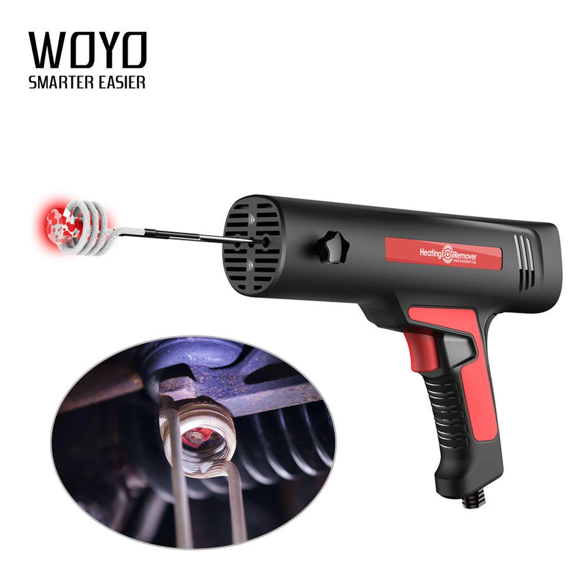 Chauffage par induction WOYO HBR007 1000 W avec bobine d'induction flexible de 18 mm, 22 mm, 28 mm (1 m)