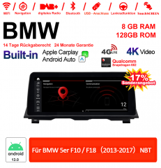 12.3 Zoll Qualcomm Snapdragon 662 8 Core Android 13.0 4G LTE Autoradio / Multimedia USB Carplay Für BMW 5 Series F10/F18 2013-2017 NBT Mit WiFi