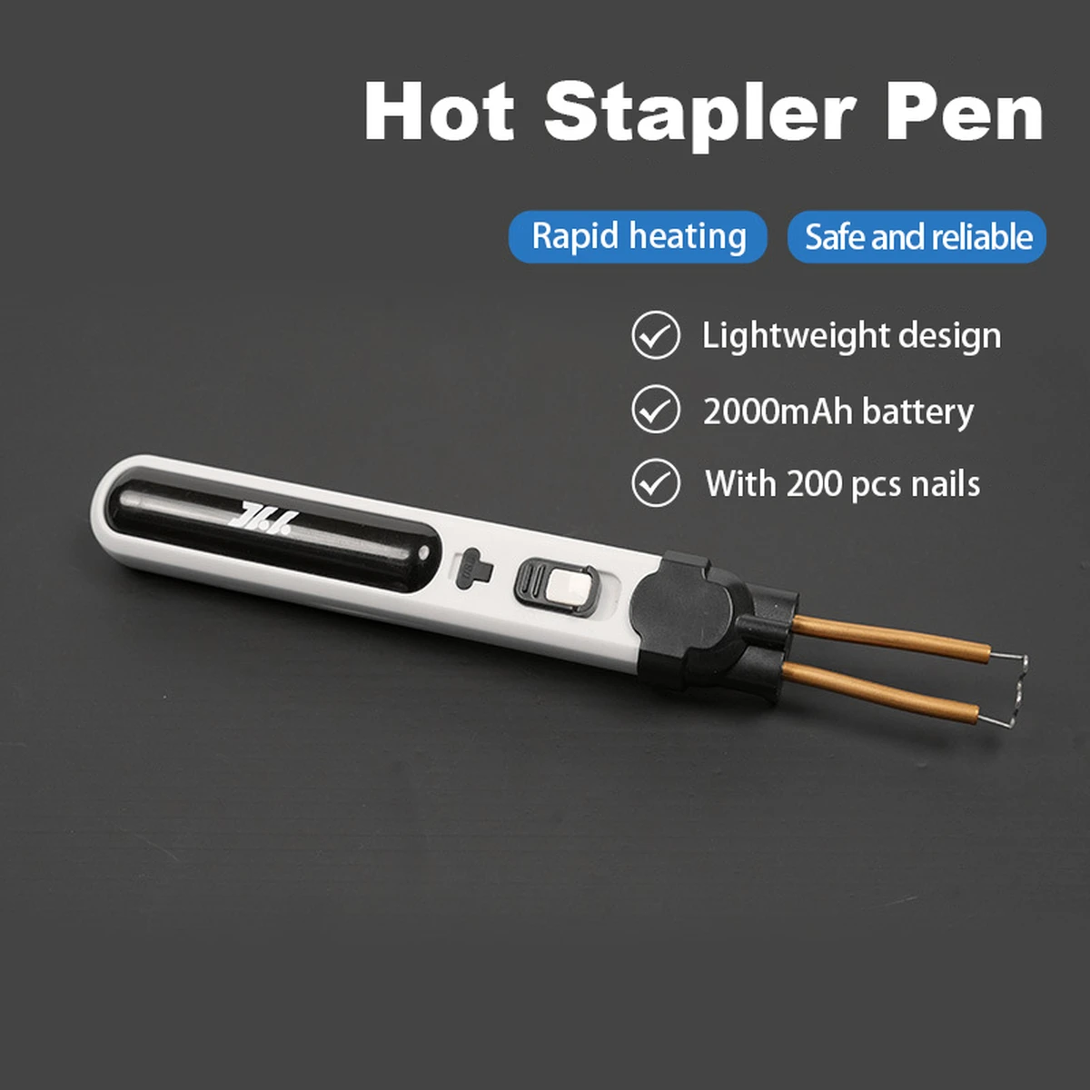Machine à souder plastique portative, découpe thermique, agrafeuse à chaud, ensemble d'outils de réparation de trous en plastique avec lumière LED