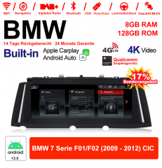 10.25 Zoll Qualcomm Snapdragon 662 8 Core Android 13.0 4G LTE Autoradio / Multimedia USB WiFi Navi Carplay Für BMW 7 Series F01/F02 2009-2012 CIC
