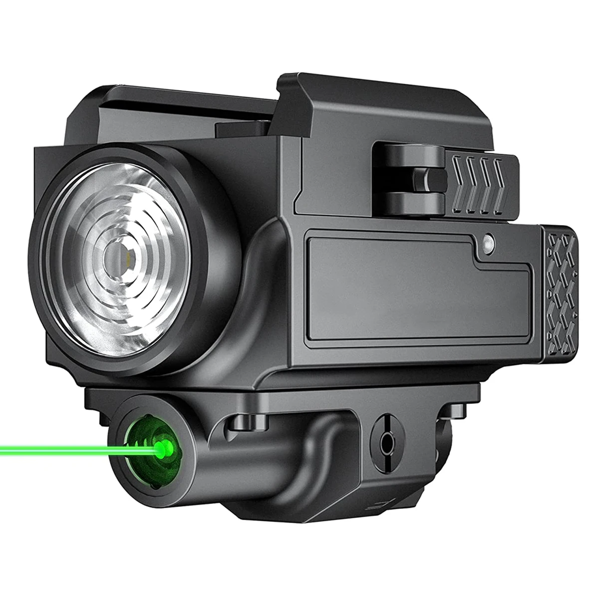 Lampe de poche tactique rechargeable USB 1000 lm verte avec torche laser