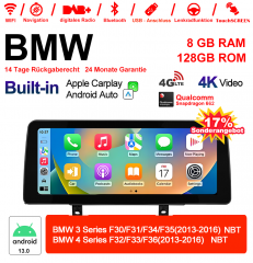 12.3 pouces Qualcomm Snapdragon 662 8 Core Android 13.0 4G LTE Autoradio / Multimédia 6Go RAM 128Go ROM  USB Carplay Pour BMW 3 Series/4 Series NBT