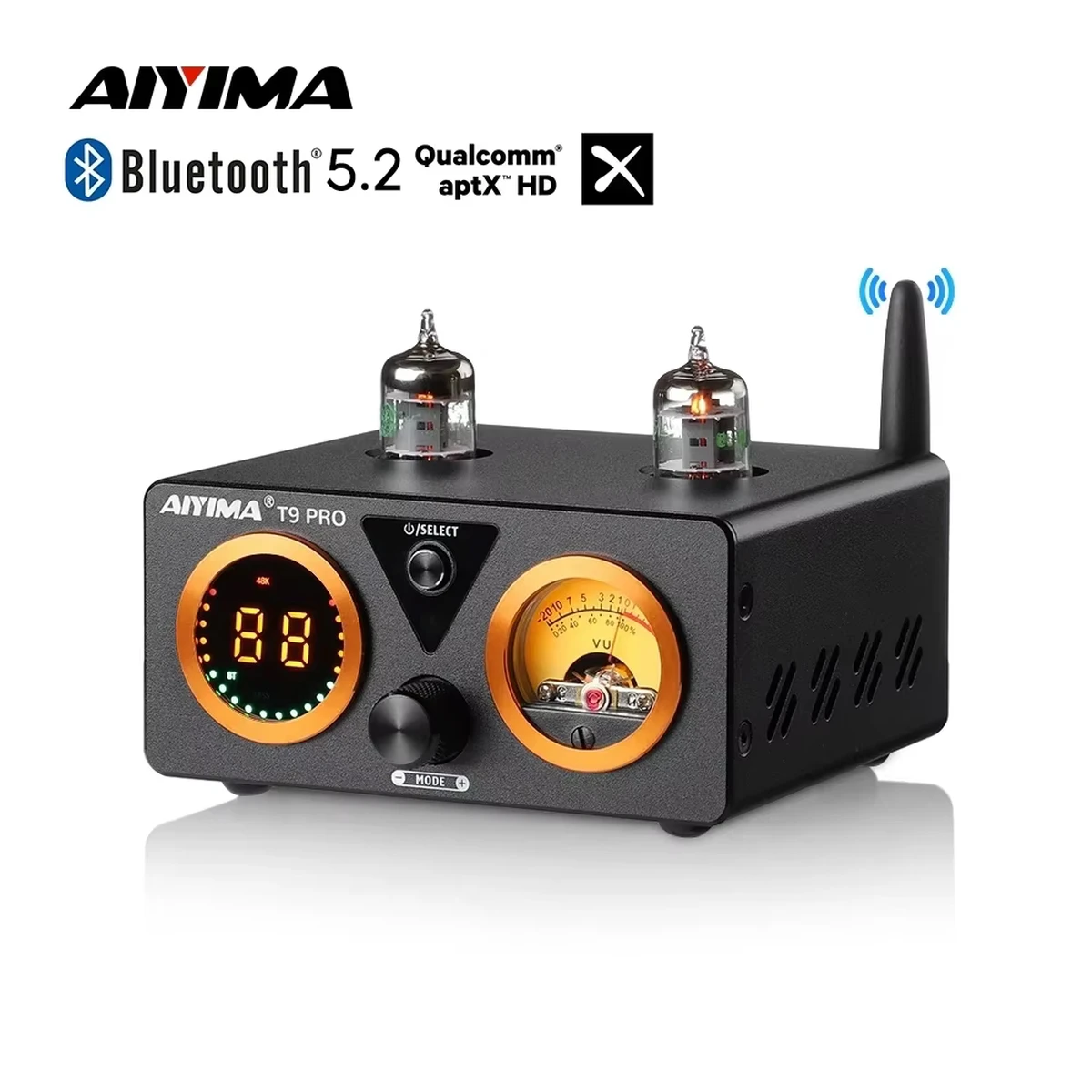 Aiyima t9 pro hifi bluetooth amplificateur à tube vu-mètre amplificateur stéréo amplificateur de puissance usb dac coax opt