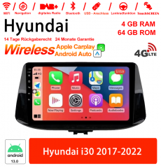 9 inch Android 13.0 car radio / multimedia 4GB RAM 64GB ROM for Hyundai i30 2017-2022