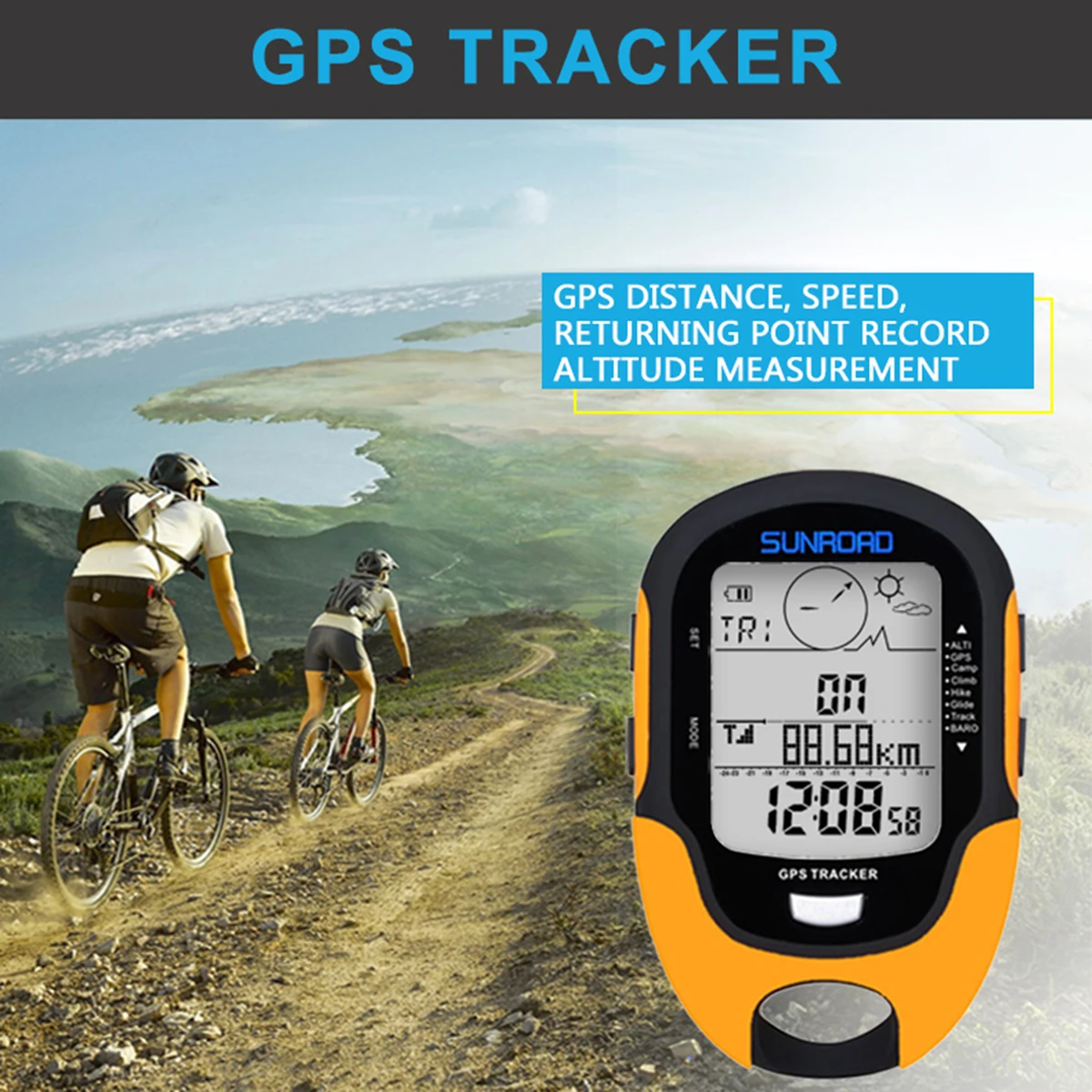 FR510 Altimètre numérique portable Baromètre Boussole Localisateur Récepteur de navigation GPS portable