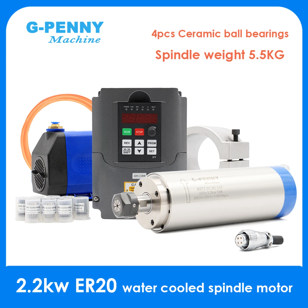 Kit de broche refroidie par eau G-Penny 2,2 kW ER20