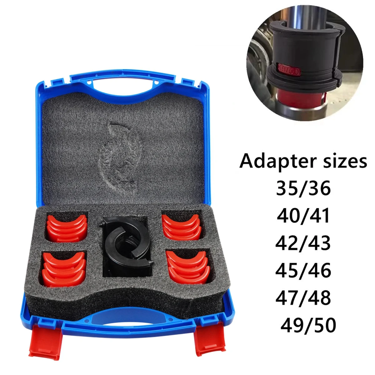 Kit d'outils universel pour joints de fourche de moto et vélo (14 pièces) : tournevis et adaptateurs 35/36, 40/41, 42/43, 45/46, 47/48 et 49/50 mm