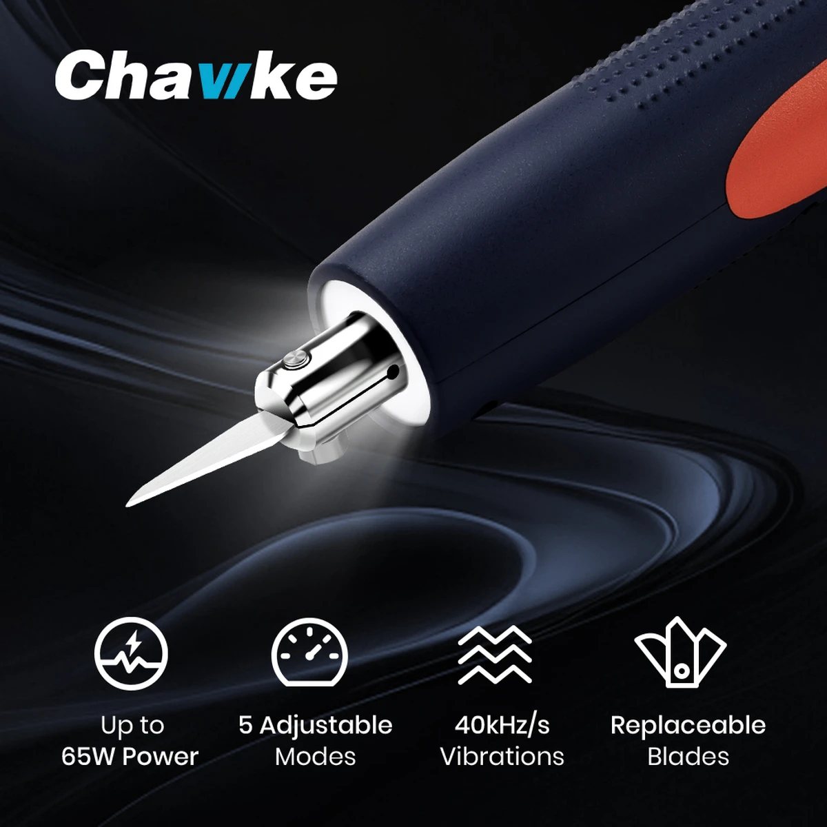 Lame de découpe ultrasonique Chawke CK01 65W 40 kHz pour la gravure, l'impression 3D, l'ébavurage, l'éclairage et la lame remplaçable.