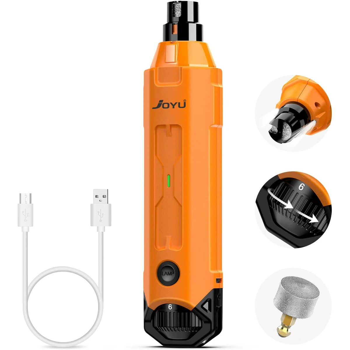 Lime à ongles électrique 6 vitesses pour chiens, ultra silencieuse, rechargeable, coupe-ongles électrique pour chiens