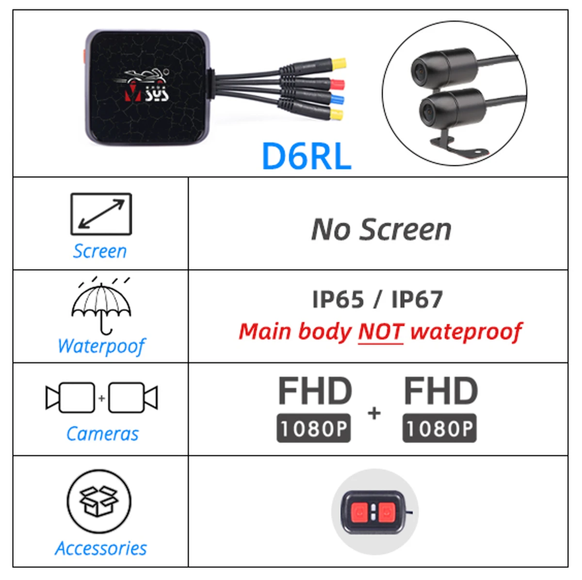 Sys Vsys SYS VSYS Dual Motorrad DVR 1080P Action Kamera Recorder Vorne und ...