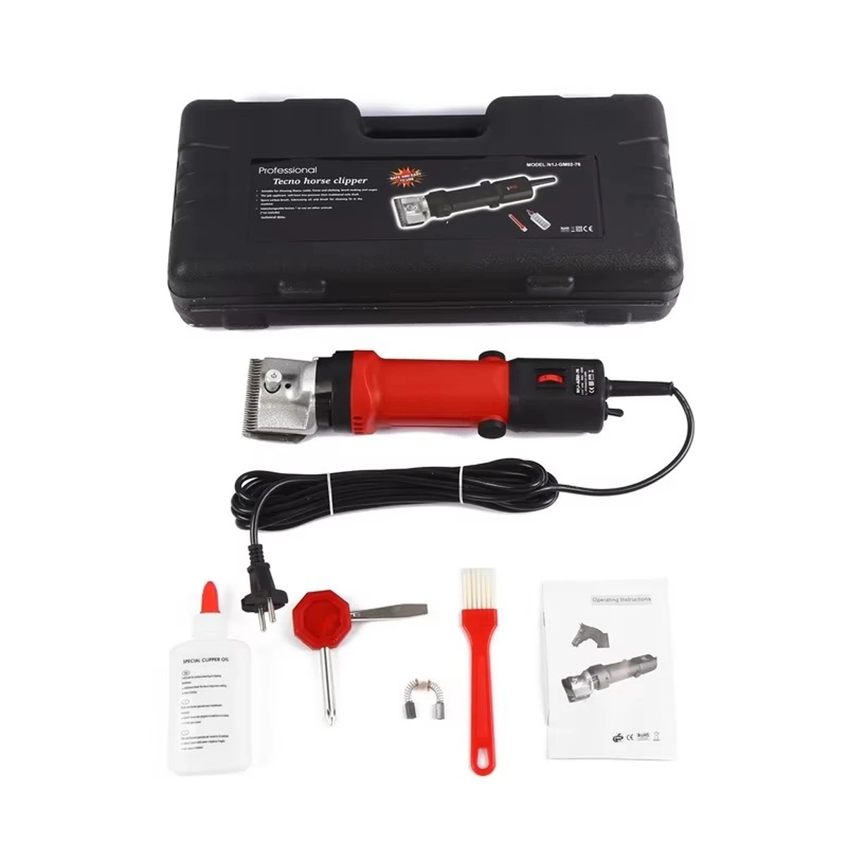 Tondeuse électrique pour crin de cheval, robuste 690 W, 6 vitesses réglables, cisailles pour chevaux