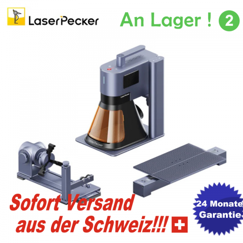LaserPecker 5/LP5 Deluxe Graveur laser intelligent à fibre et diode de 20W avec Rotary Extension + Slide Extension