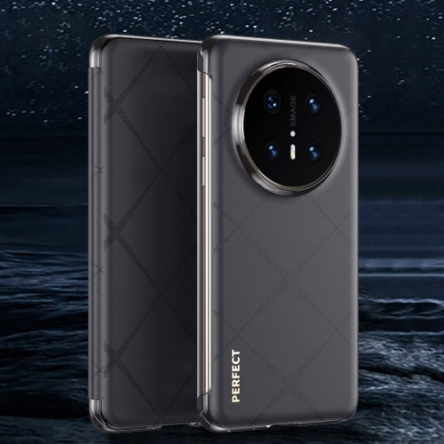 Coque Huawei Mate 70/Mate 70 Pro en Cuir avec Fenêtre Intelligente Flip Magnétique