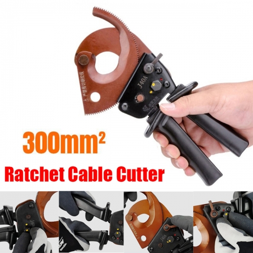 Coupe-câbles à cliquet J40A, section max. 300 mm², acier au manganèse, fil de cuivre, outils de coupe, câbles Cu/Alu