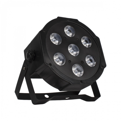 Projecteur PAR plat LED 7x18W RGBWA+UV DMX512 6-10 canaux, stroboscope