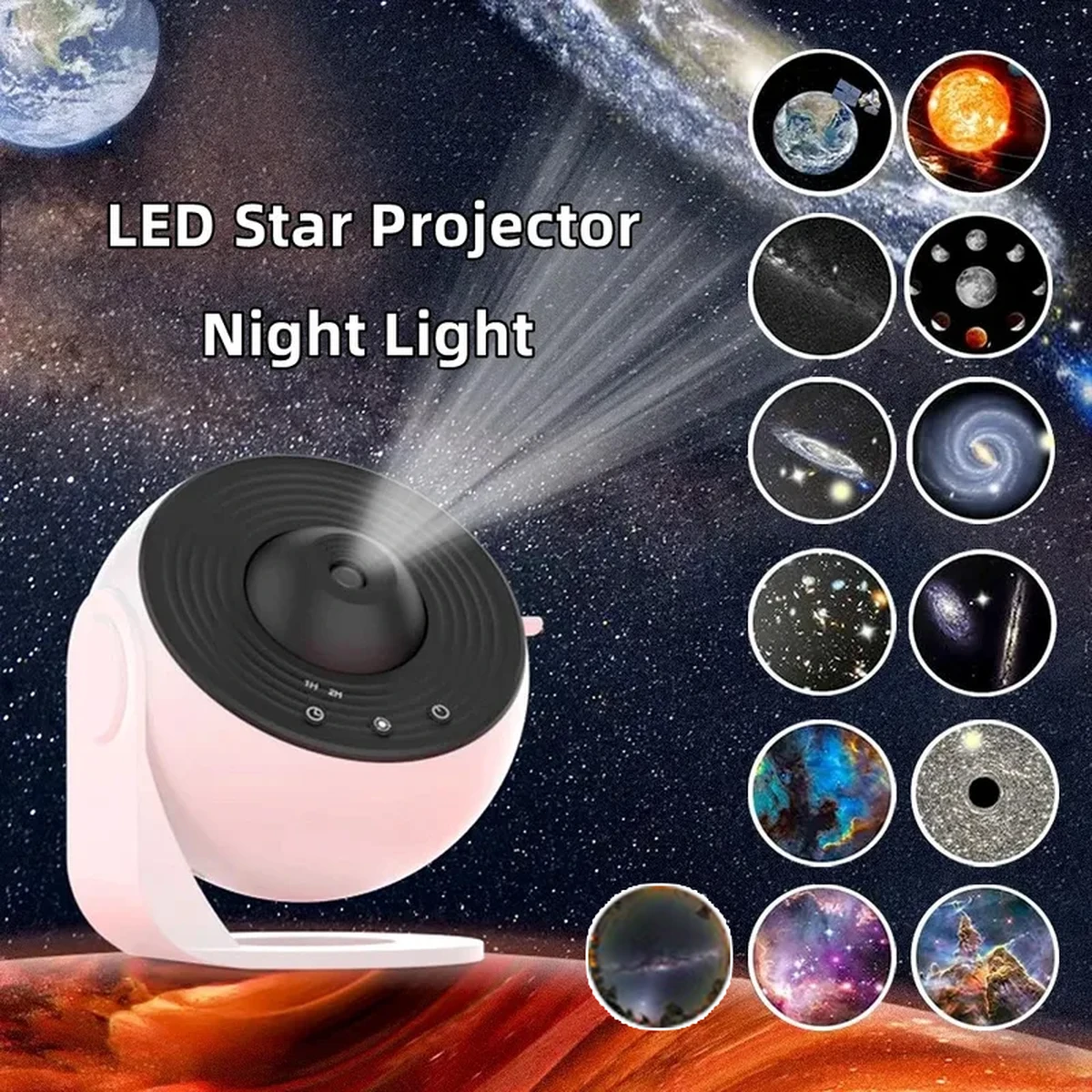Projecteur d'étoiles 13 en 1, planétarium rotatif à 360°, veilleuse aurore boréale, cadeau idéal pour enfants et adultes.