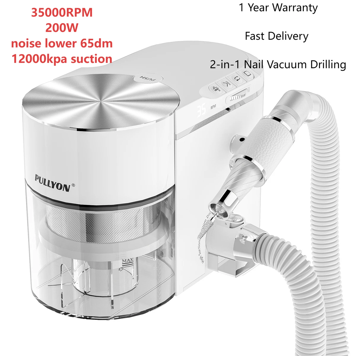Aspirateur de poussière électrique intégré, outil de ponceuse à ongles pour manucure, pédicure, salon