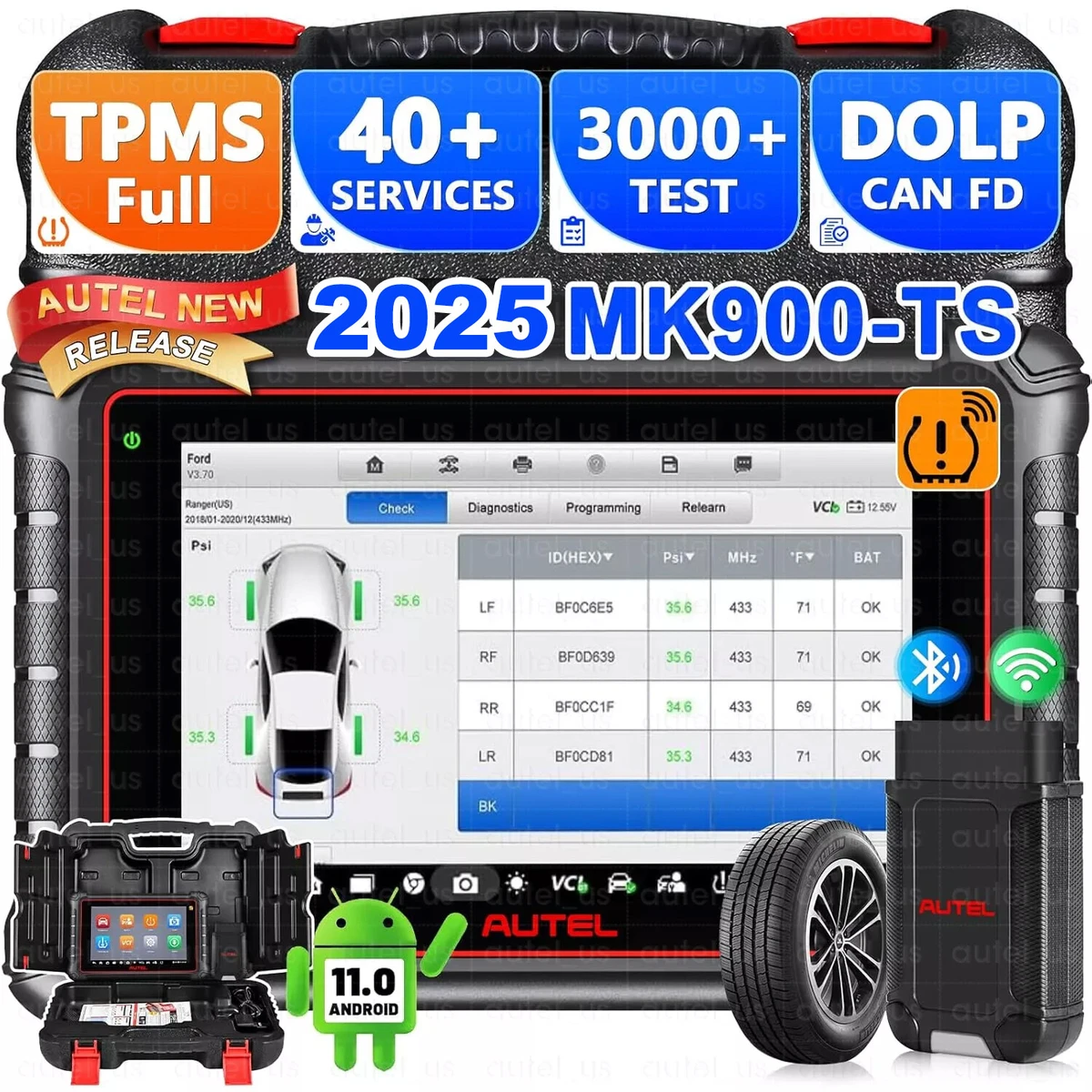 Autel MaxiCOM MK900TS MK900-TS Outil de programmation TPMS et scanner de diagnostic complet