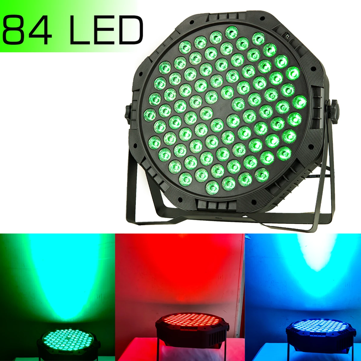 Projecteur PAR 80W 84LED, stroboscope plat LED pour fêtes, DMX512