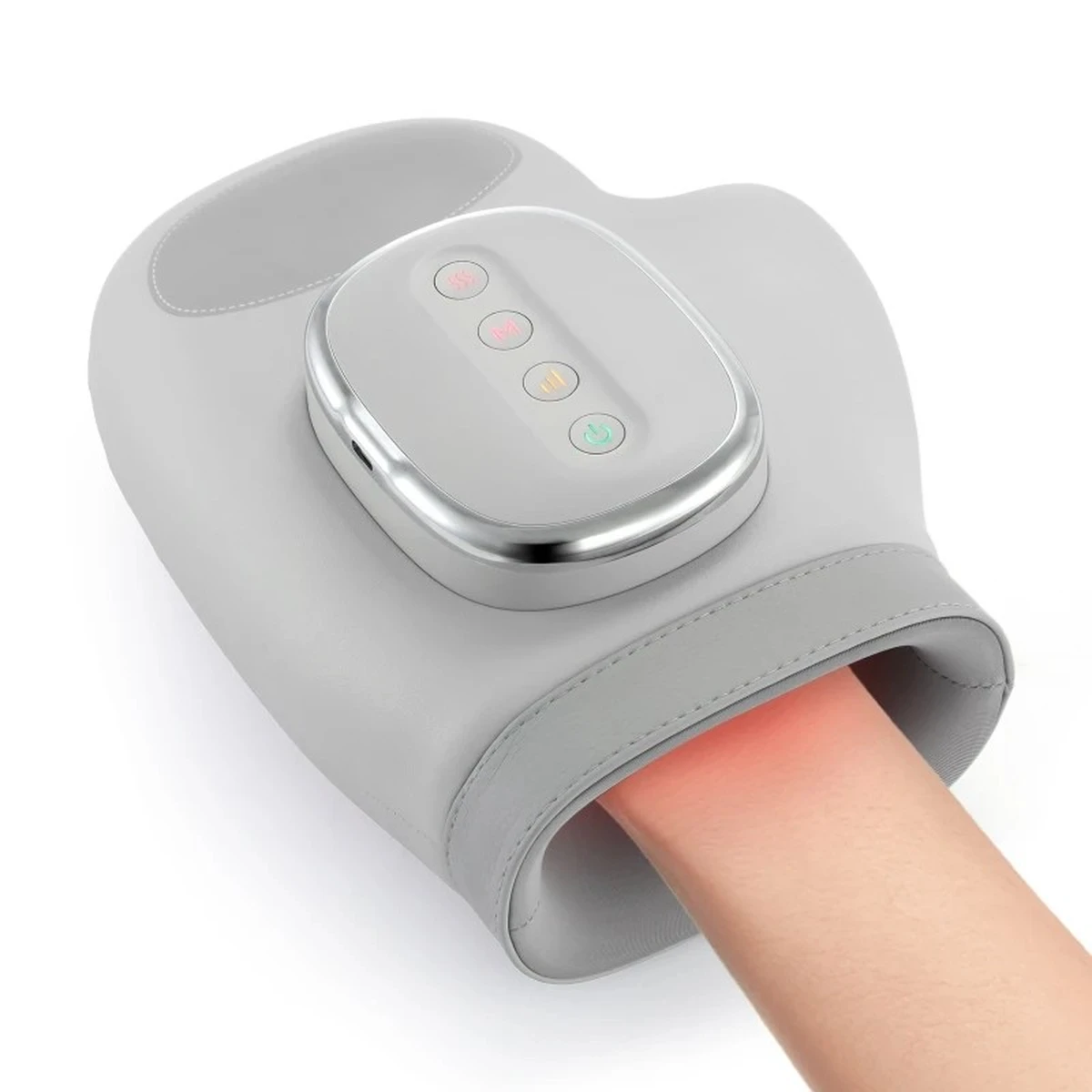 Appareil de massage des mains avec coussin d'air, compression, pour les doigts, les poignets et les paumes ; gant vibrant pour les muscles des mains