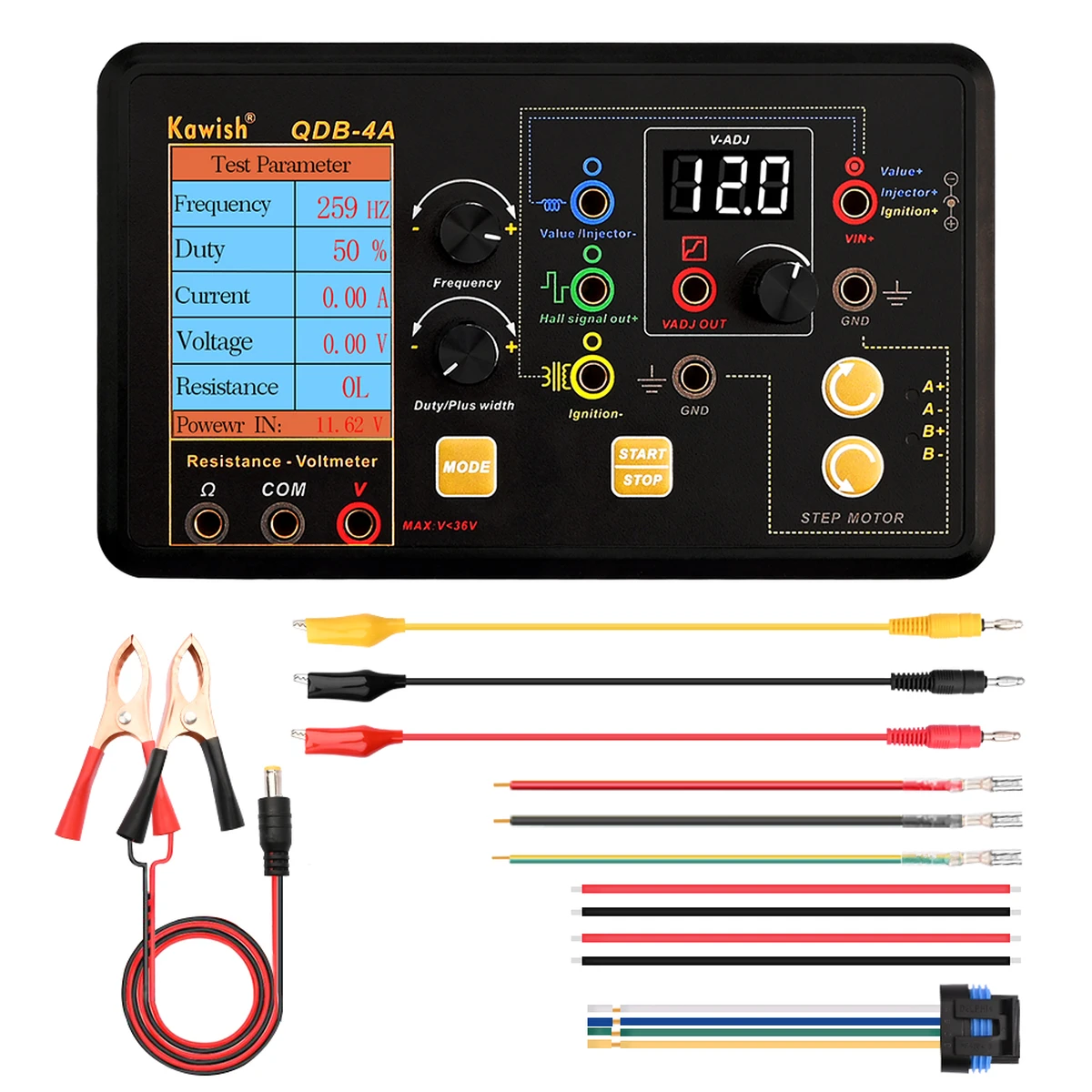 QDB-4A Auto Zündspule Tester Auto Leerlauf Schrittmotor Magnetventil Injektor Antrieb Fehler Detektor Fahrer PWM Generator