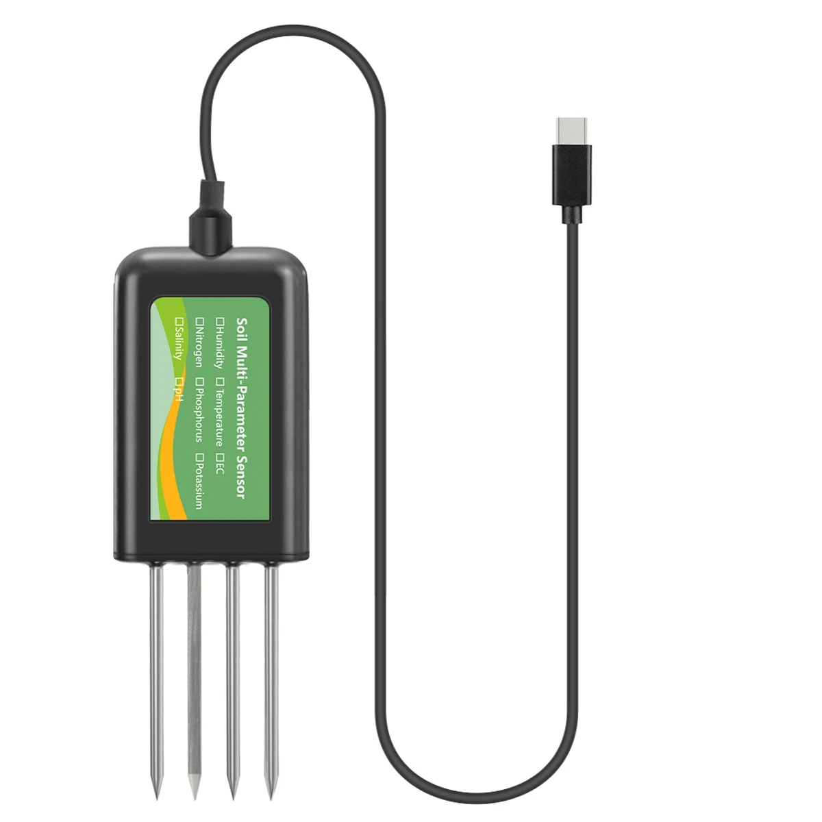 Capteur de sol 8 en 1 pour l'agriculture : testeur de pH, de conductivité électrique, d'humidité et de NPK, appareil de mesure de sol intelligent USB