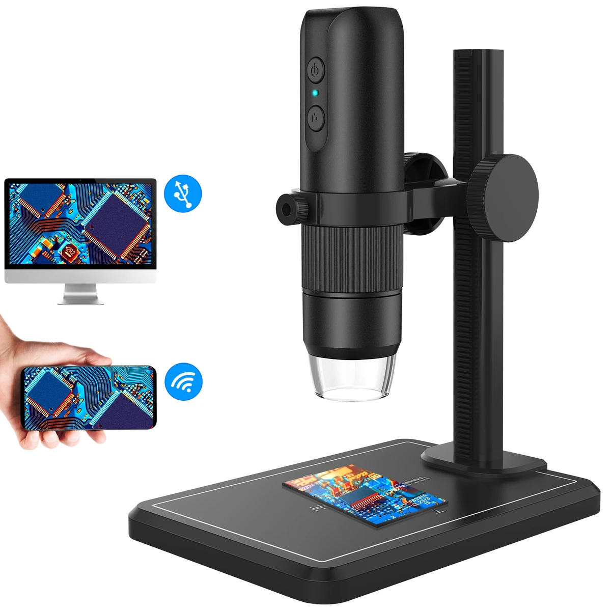 Microscope numérique USB avec 8 LED, zoom 1600x, loupe pour appareil photo de téléphone portable, PC, outils de soudage de pièces de monnaie
