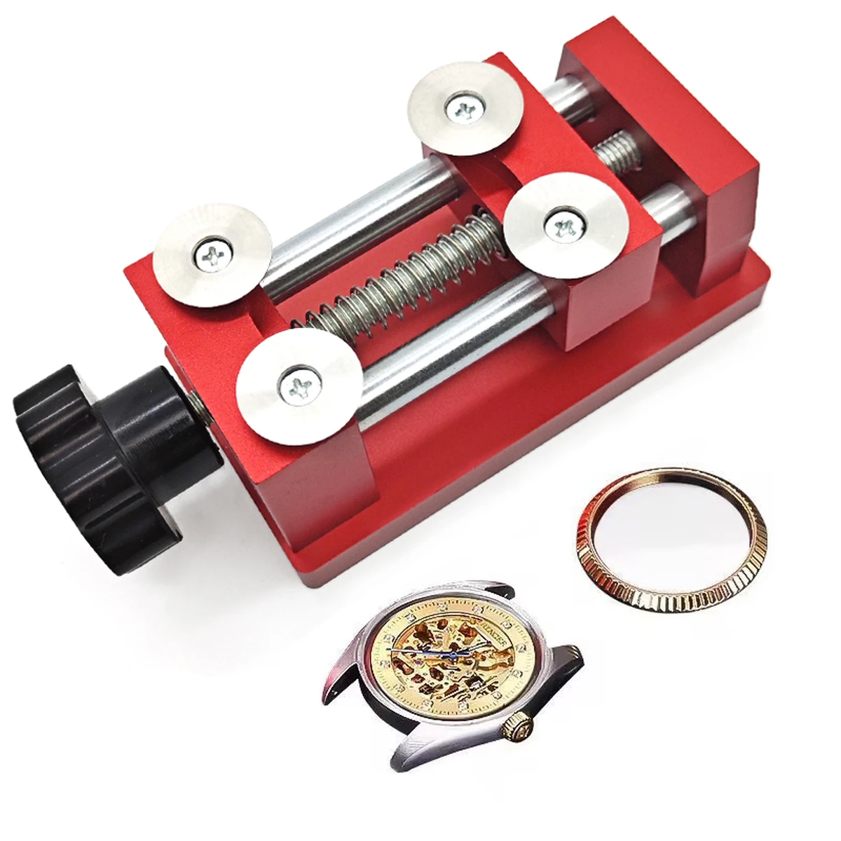 Outil d'extraction de lunette, outil d'ouverture de lunette de montre, outil d'horloger à 4 lames rondes pour la réparation et l'entretien
