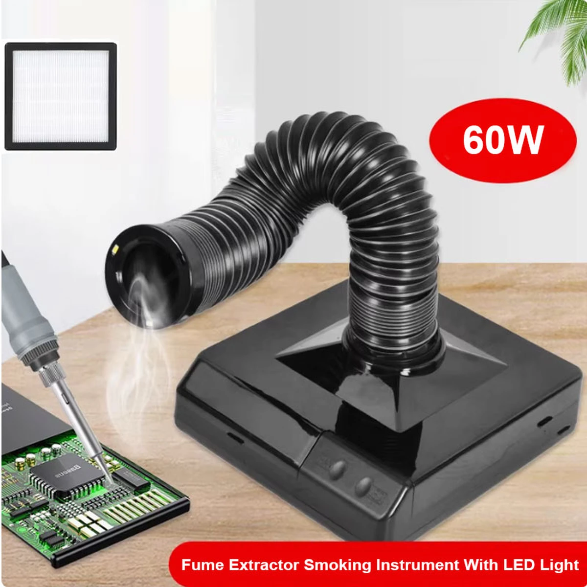 Extracteur de fumées de fer à souder 60 W pour la réparation de composants électroniques