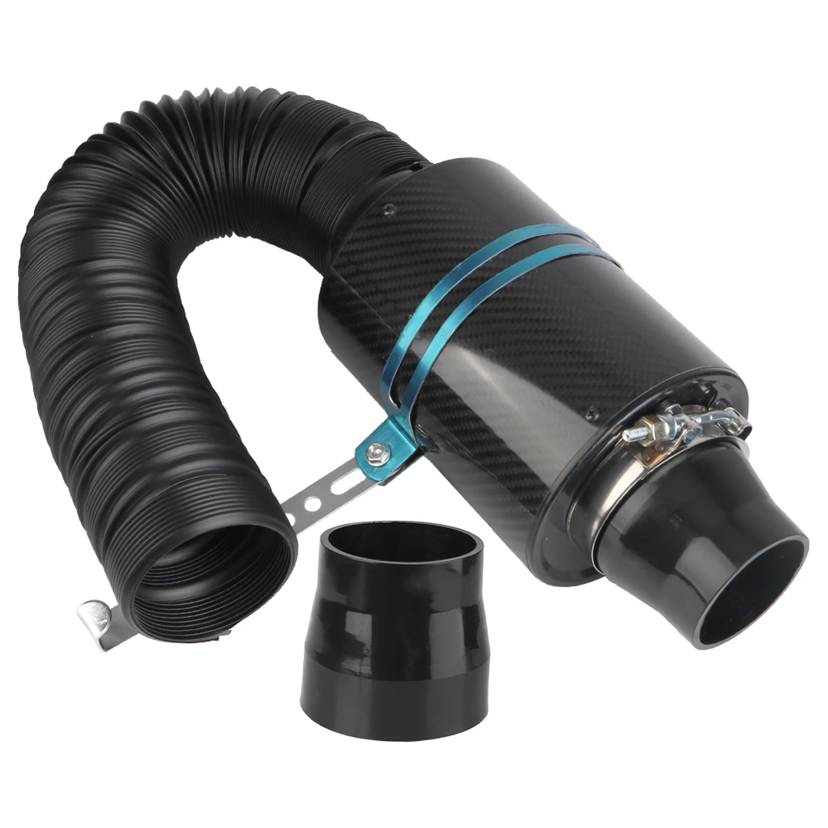 Filtre à air froid en fibre de carbone pour voiture, alimentation incluse, boîte de filtre à air d'admission en fibre de carbone