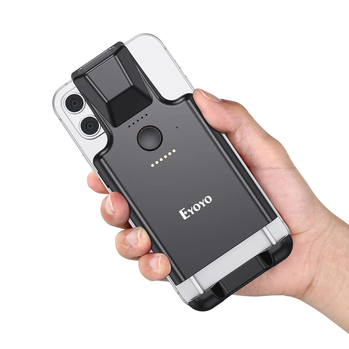 Lecteur de codes-barres Eyoyo EY-017 2D à clip arrière, Bluetooth, compatible avec les codes-barres Data Matrix et QR 1D, Android et iOS.