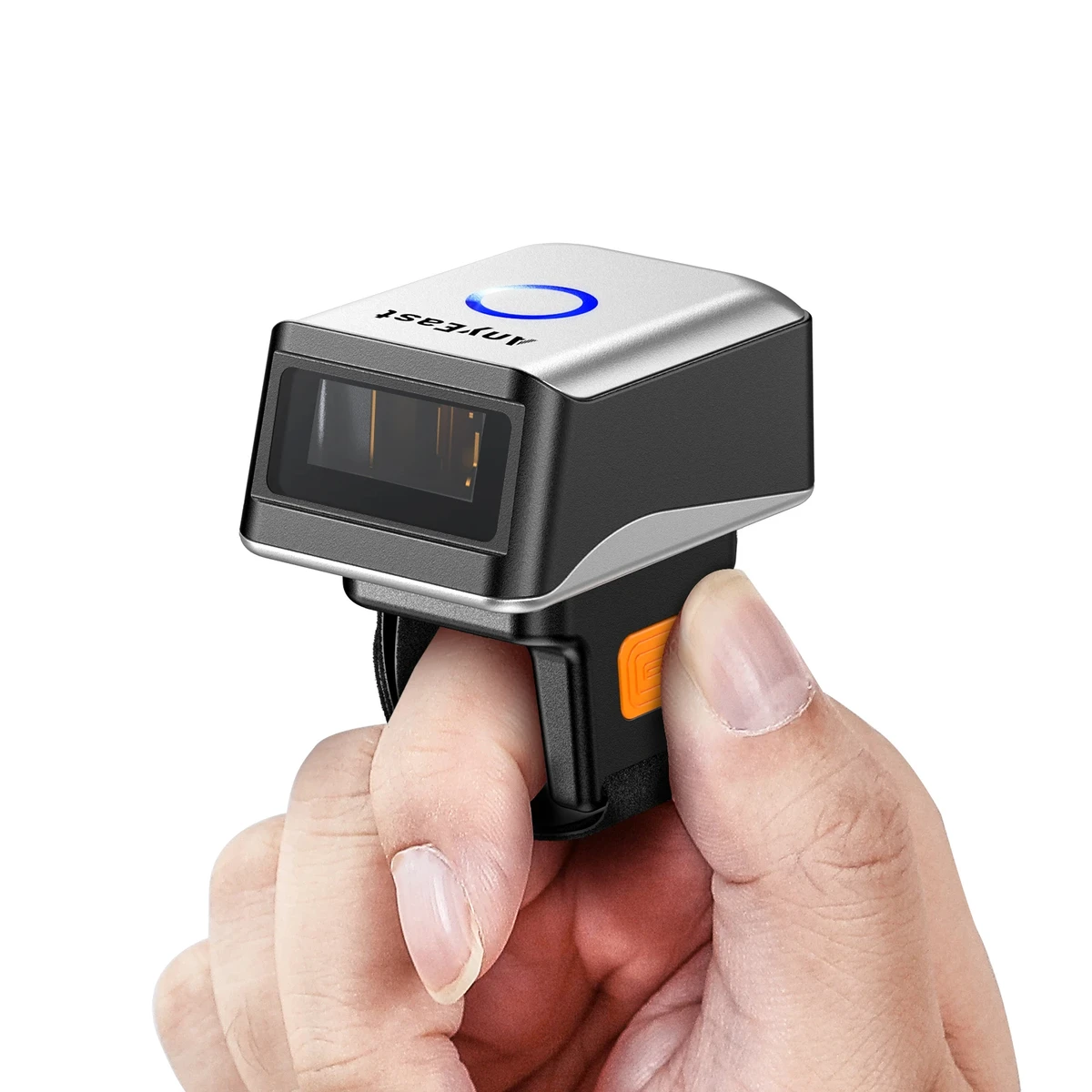 Scanner annulaire Bluetooth - Mini lecteur de codes-barres 2D sans fil pour Android, iOS et PC, PDF417 et Data Matrix