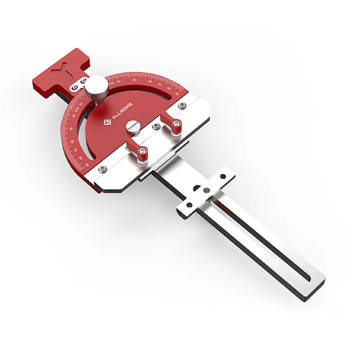 Allsome adjustable multi-angle track saw guide, square right-angle guide angle stop