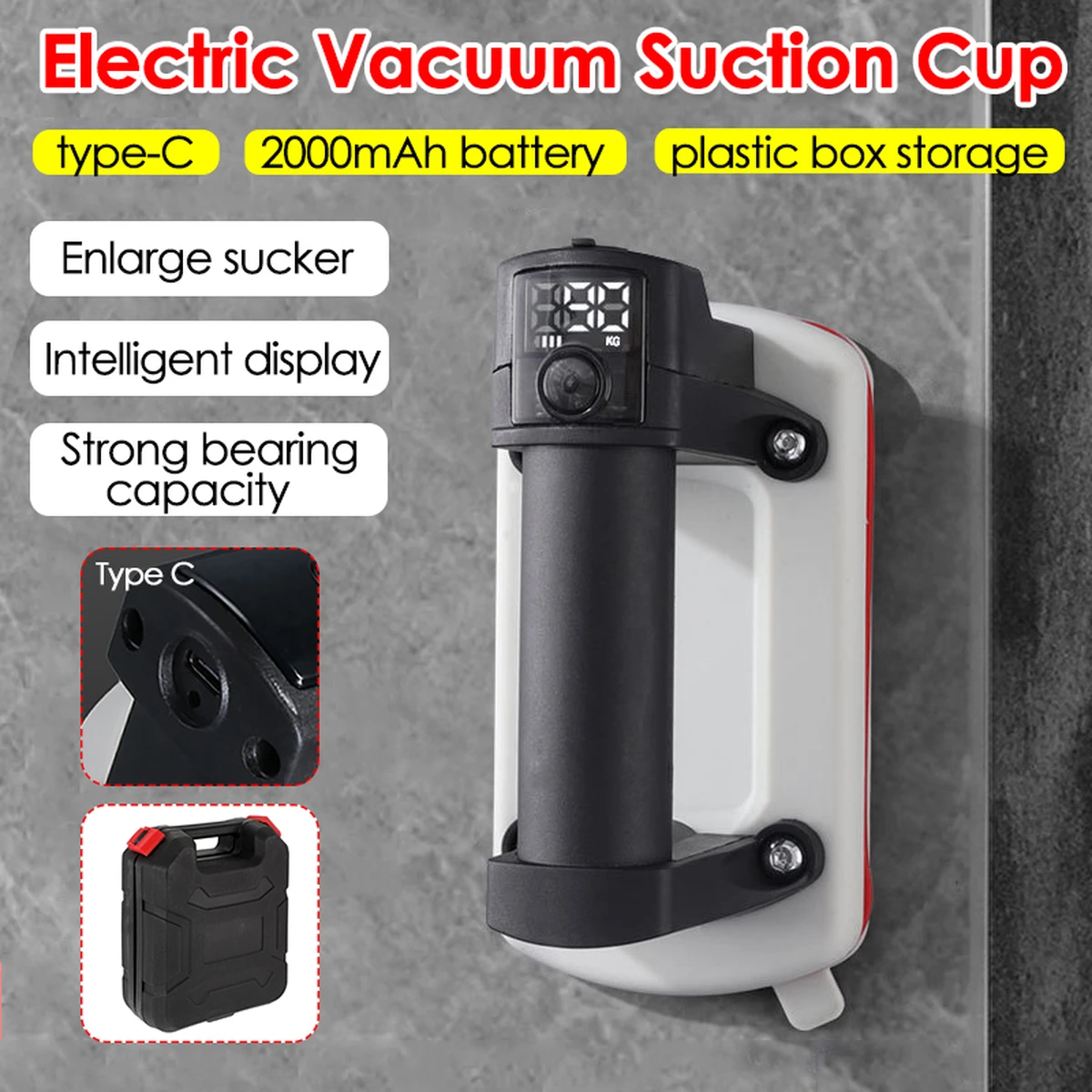 90kg load capacity, electric vacuum suction cup for glass, granite, tiles, lifting tools, vacuum air pump