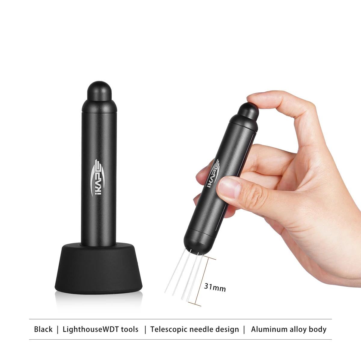 IKAPE Telescopic Barista WDT Tool – Magnetic Coffee Distributor, Clump Breaker Needle, Espresso Powder Distributor
