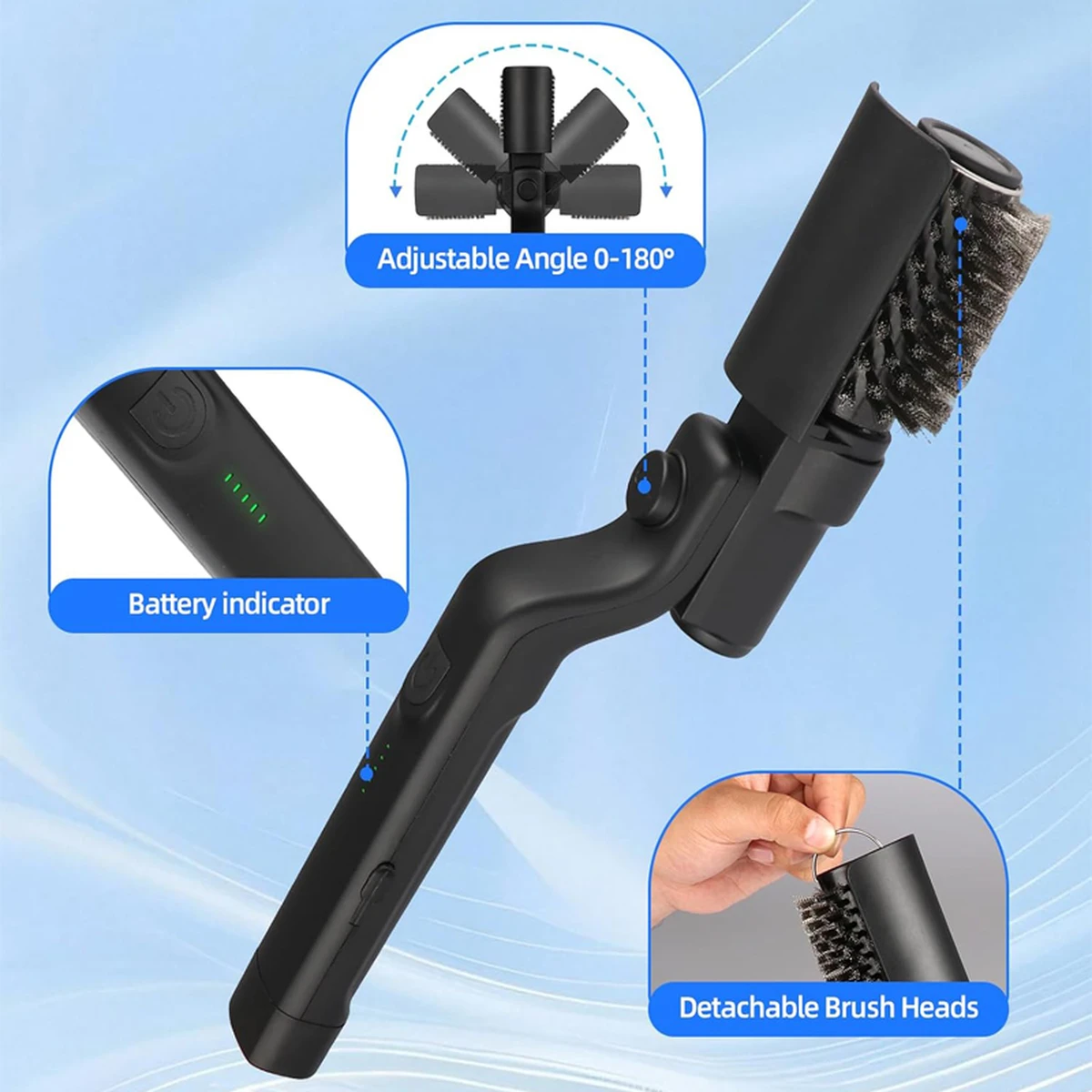 Brosse de cuisine, accessoire barbecue, brosse électrique rechargeable pour barbecue, brosse de nettoyage pour barbecue