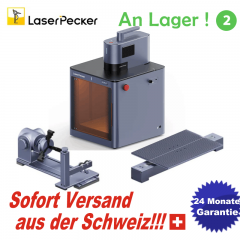 LaserPecker 5/LP5 Deluxe Graveur Laser Intelligent 20W Fibre et Diode avec Extension Rotative, Extension Coulissante et Boîte de Protection