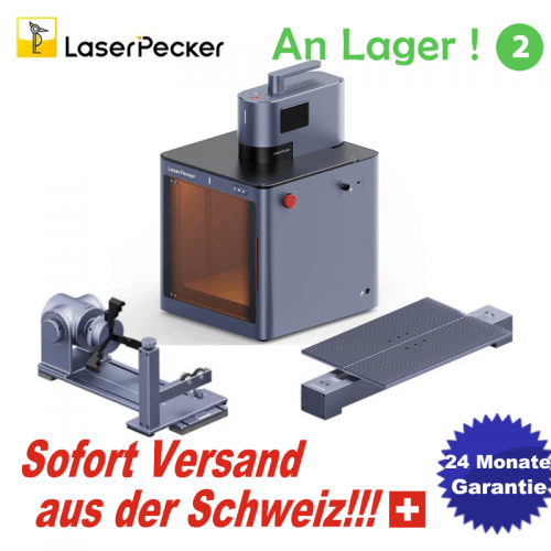 LaserPecker 5/LP5 Deluxe Graveur Laser Intelligent 20W Fibre et Diode avec Extension Rotative, Extension Coulissante et Boîte de Protection