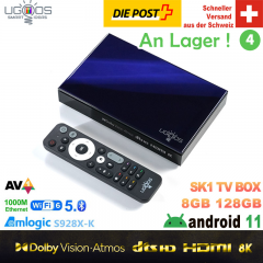 Boîtier TV UGOOS SK1 8K HDR 8go 128go WiFi6 BT5.2 1000M Dolby Vision Atmos HDMI Widevine L1 prise en charge dts