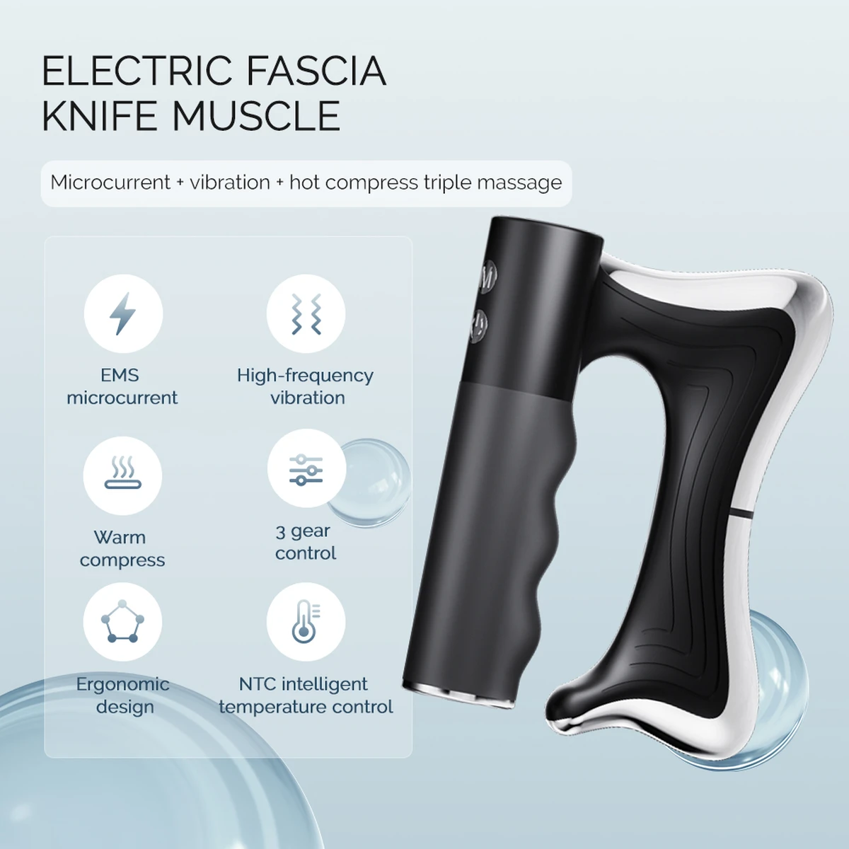 Electric fascia knife, vibration body massager, 10500 rpm, high-vibration massage device