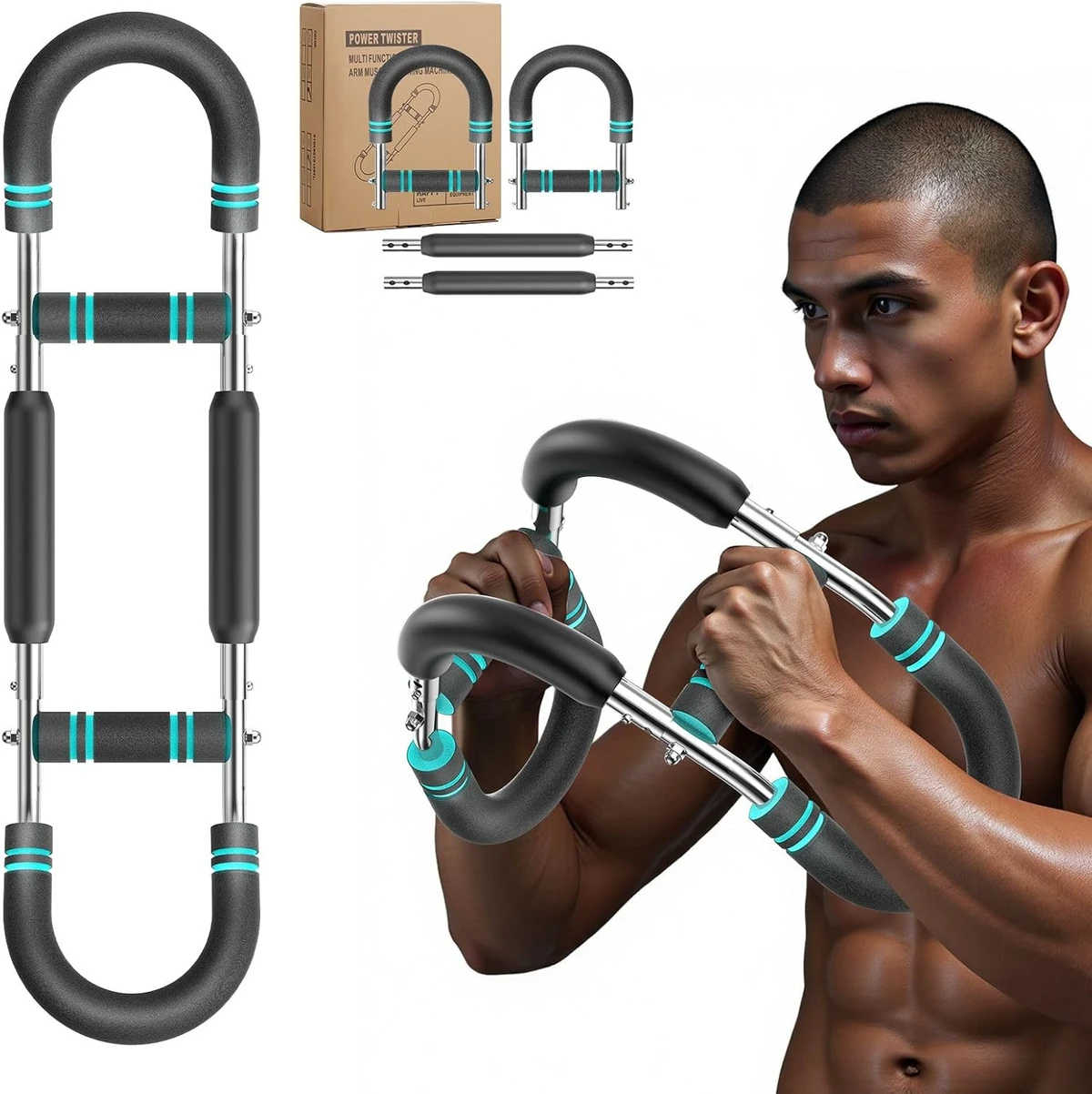 Twister arm trainer, adjustable resistance (60–140 lbs), chest training equipment, arm strength training bar, chest spinal bar