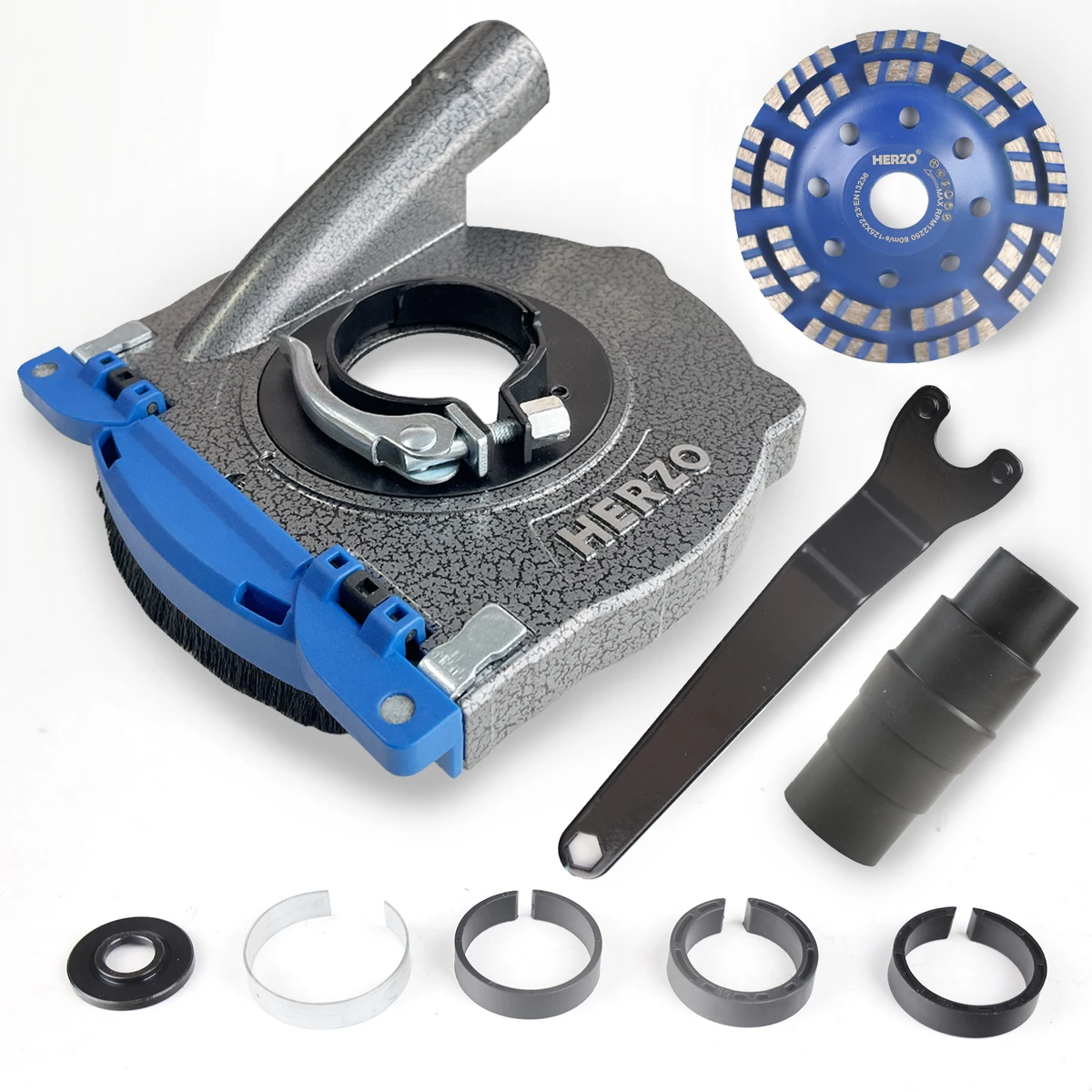 Protection anti-poussière en aluminium de 125 mm pour meuleuses d'angle avec disque de meulage de 125 mm