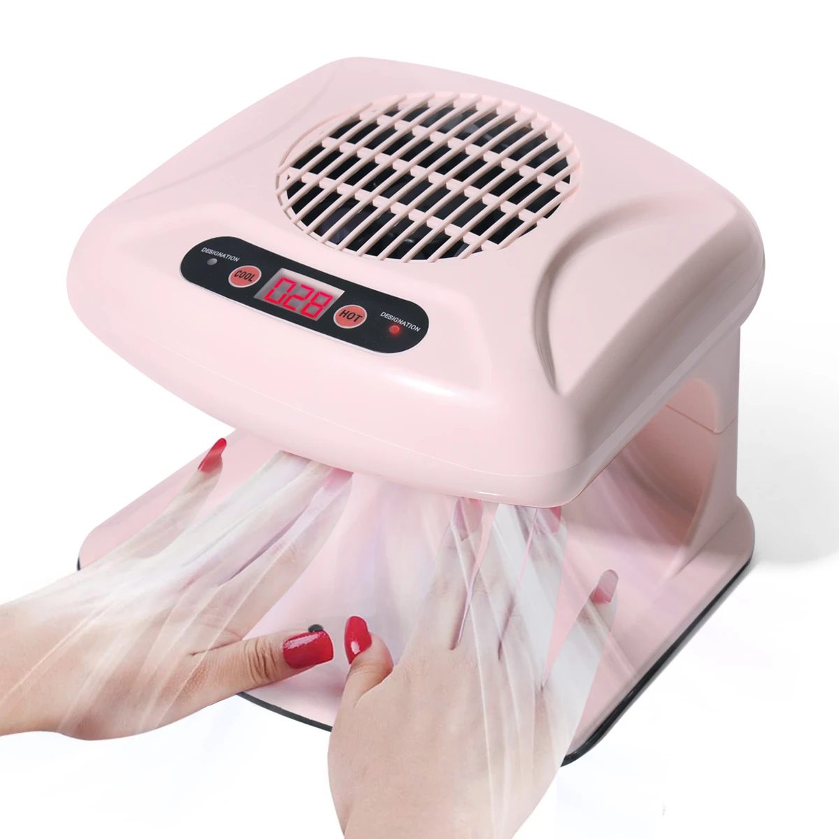 Air Nail Art Dryer with Automatic Sensor, 300W Timer, Warm/Cool Air, Air Nail Fan
